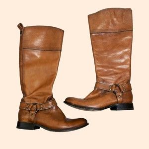 Frye Melissa Harness Leather Knee Boots